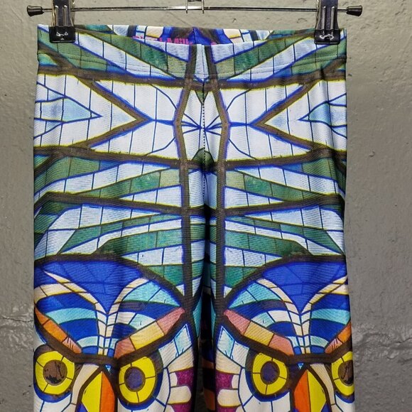 BlackMilk Leggings Women's Small Stained Glass Owl Mosaic 7/8 Pull-On Stretch - Picture 2 of 16